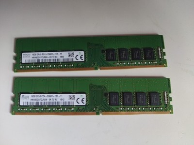 32GB SK HYNIX (2x16GB) 2RX8 PC4-2666V-EE1-11 DDR4 RAM HMA82GU7CJR8N-VK  T0 AC