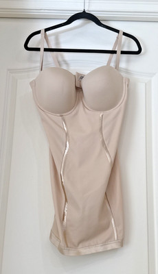 Maidenform Convertible Straps/Strapless Full Slip Easy Up Firm Control 38D Nude