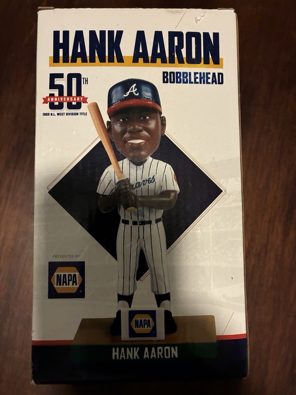 NEW Hank Aaron 50th Anniversary BOBBLEHEAD 1969 NL West Division Title NAPA SGA