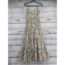 Joie Dress Womens 4 Floral Maxi Tiered Sleeveless Adjustable Strap Summer Casual