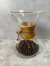 Vintage MCM Pyrex Chemex 9.5" Coffee Carafe Pour Over  8 Cup USA Green Stamp