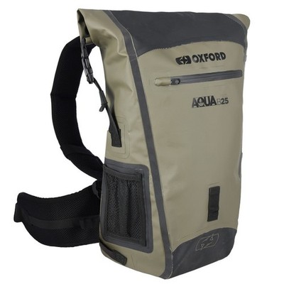 OXFORD AQUA B-25 MOTORRAD WASSERDICHT RUCKSACK RUCKSACK ROLLTASCHE 25L KHAKI