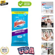 Pre-Moistened, Ammonia-Free Glass Cleaning Wipes | 25 Count with Fresh Scent