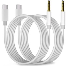 Aux to USB C, C 3.5mm Audio Jack Cable 3.3ft 39 inches, white