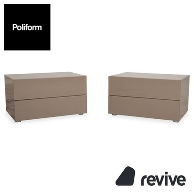 Poliform Dream Wood Set 2x Sideboard Taupe Nightstand