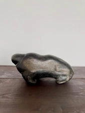 Inuit Carved Stone Sea Lion Sculpture #E91582