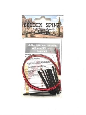 Golden Spike Hobbies ~ SMD LED 0603 ~ Red ~ 12 Pieces ~ GS0603LEDR
