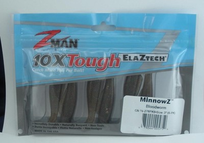 Zman GMIN-278PK6 Minnowz 3 '' 6CT Farbe Blutwurm