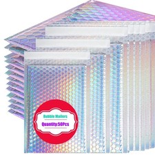 50 PCS Metallic Bubble Mailers,Poly Padded Envelopes,3 Sizes