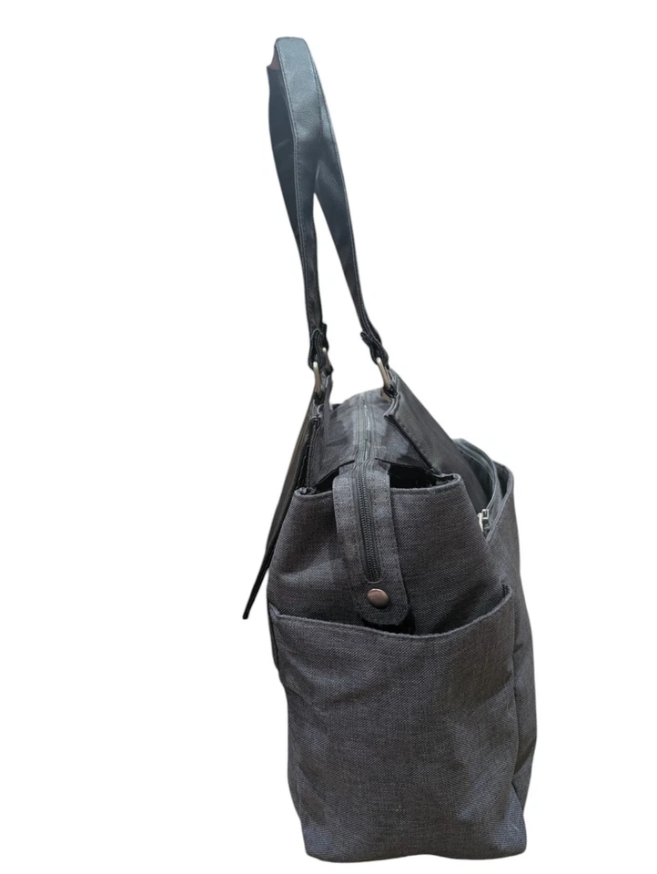 Carter's Diaper Bag Baby Shoulder Bag Gray Black W/ Changing Pad Pockets - Image 2 of 4