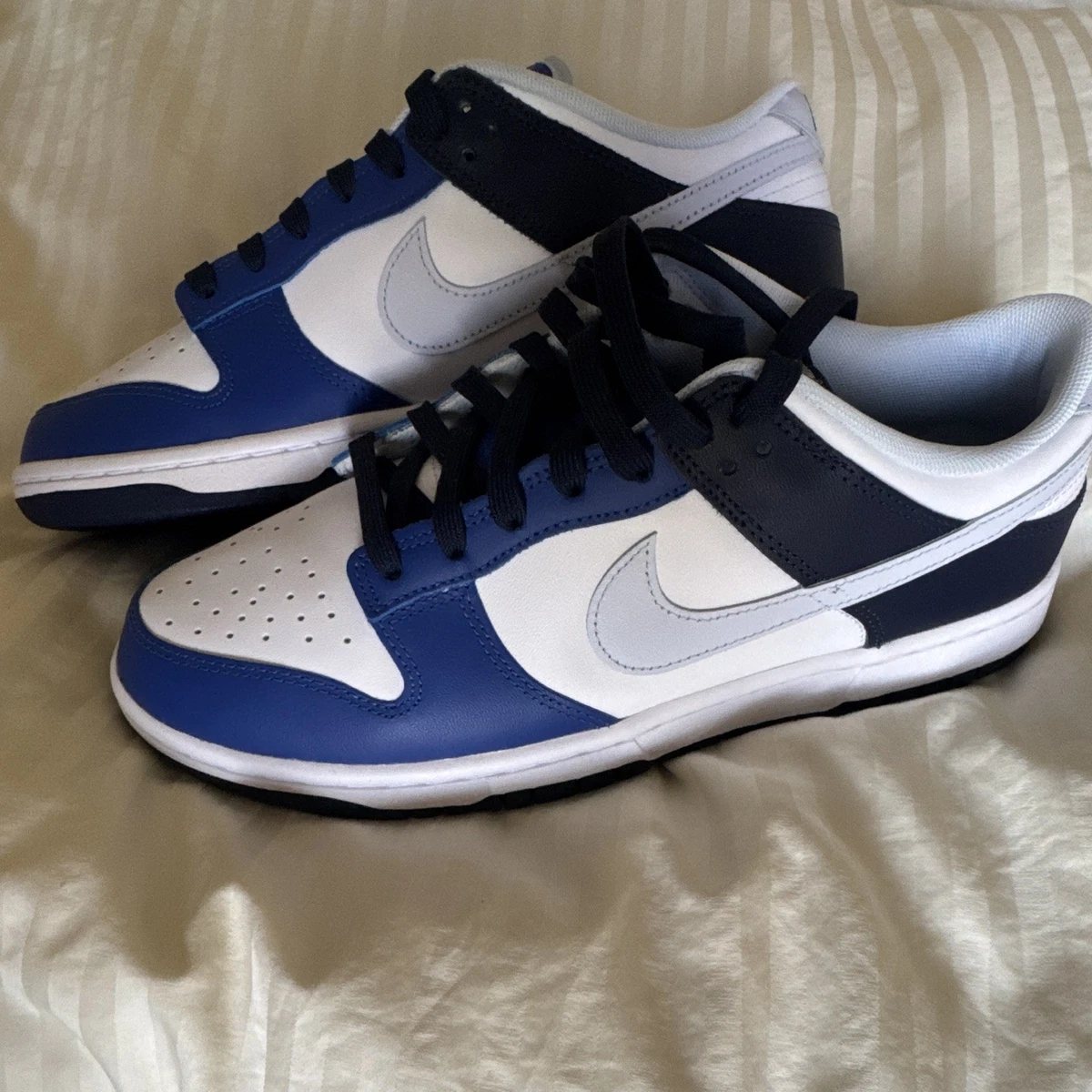 Preços baixos em Nike Dunk Low White Midnight Navy | eBay