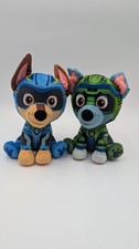 Nickelodeon Paw Patrol Mighty Pups Movie Spin Master Lot Of 2 Plush Chase Rocky