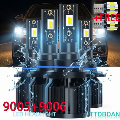 For 1999-2000 Mercury Cougar 4pc 6500K LED Headlight Hi Low Beam Bulbs Combo Kit