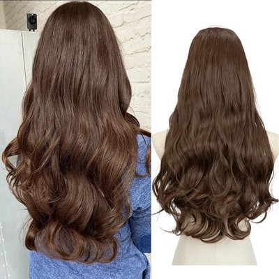 Clip in U Part Hair Extensions Synthetic Long Wavy Curly Thick Full Head Hair...