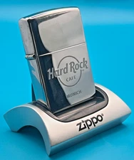 Genuine Brand New 2013 ZIPPO Lighter Rare HARD ROCK CAFE MUNICH Brilliant Chrome