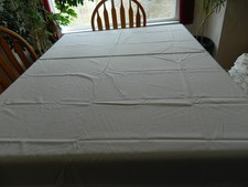 L-26 CRISP WHITE COTTON/POLY BLEND TABLECLOTH 60 X 80 INCHES