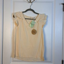 NWT BiBi 100 Cotton Buttery Yellow Cap Sleeve Top Closet Staple