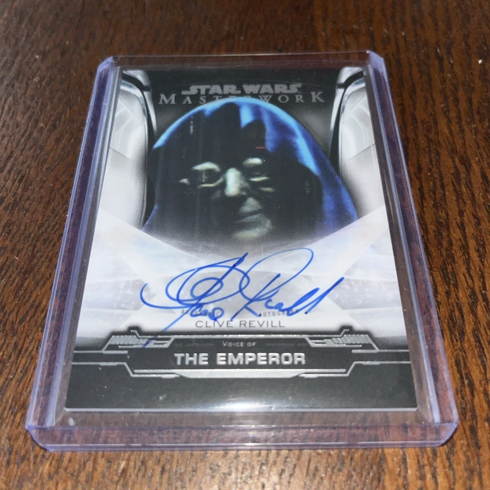 Cartão comercial Clive Revill assinado Topps Star Wars obra-prima Imperador Palpatine - Imagem 2 de 3