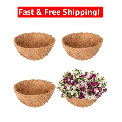 Long-Lasting 8-Inch Coco Hanging Liners for Beautiful Floral Displays - Set of 4