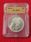 1881-S  MORGAN SILVER DOLLAR  ICG  MS 63                                 #T1771