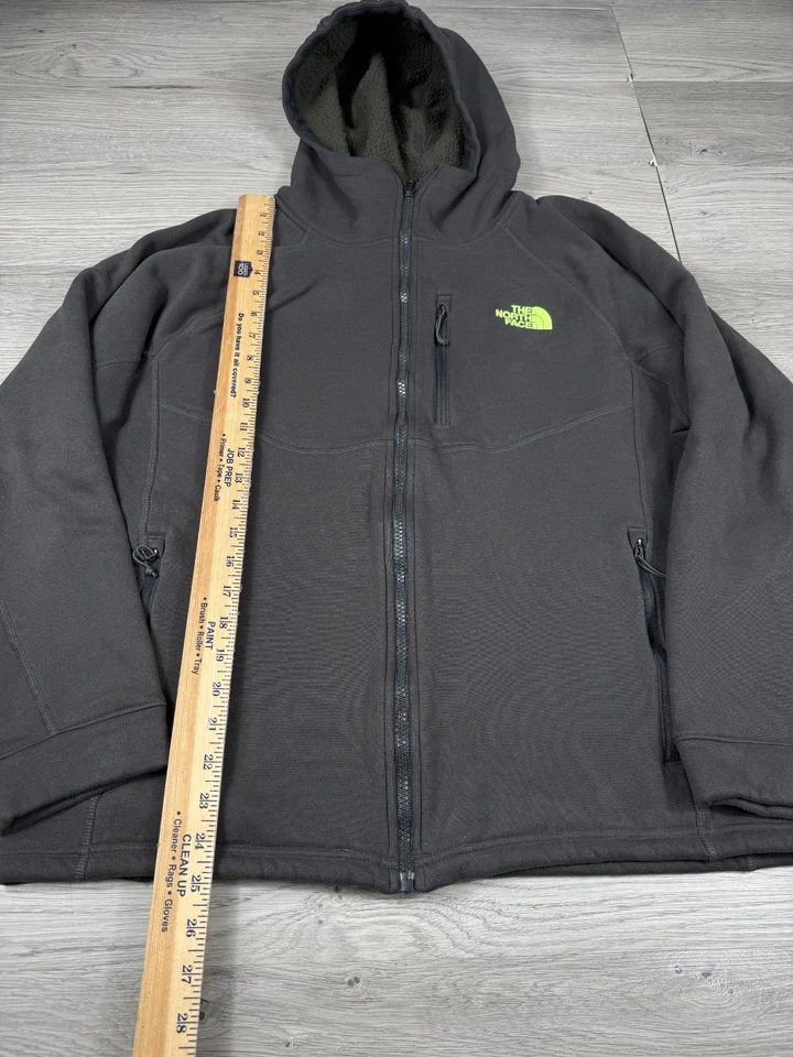 Chaqueta para hombre The North Face L gris Sherpa polar cremallera completa con capucha media cúpula Foto 4 de 4