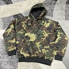 Woobie Gear Jacket Men S Woodland Camo Quilted Pullover Hoodie Ripstop Nylon