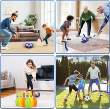 Hover Soccer Ball Set, 3-In-1 LED Soccer Hockey Bowling Set Indoor/Outdoor