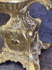 Ornate antique gold gilded metal sick call crucifix holy water candlestick USA — photo 8