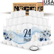 20 oz Sublimation Tumblers Stainless Steel Skinny Blank Cups W/ Lids Straws US