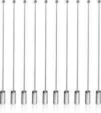 10Pcs Hat Pins for Jewelry Making Long Silver Brooch Pin Sticks with 10 Pack 