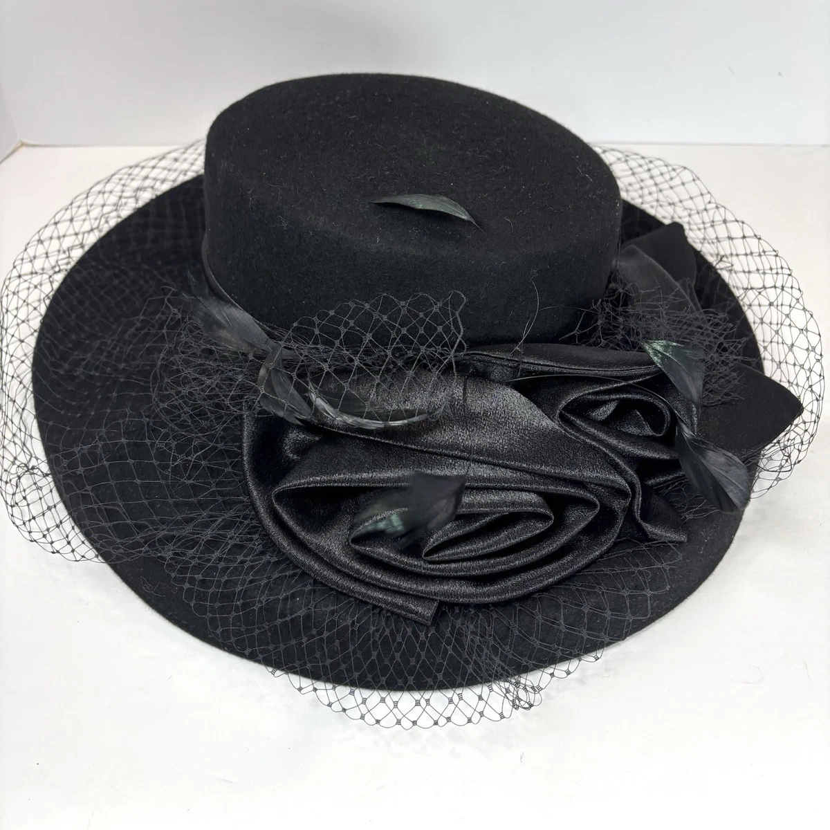 Bowler Hat Black 100% Wool Hats for Women for sale | eBay display picture 2