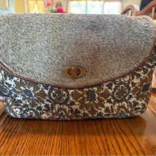 Myra Bag with grey fur purse/handbag, 100% le...