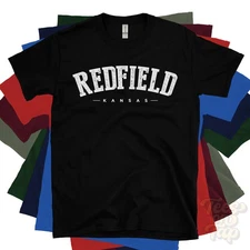 REDFIELD KANSAS T-SHIRT Fort Scott Bourbon USA retro varsity style hometown gift