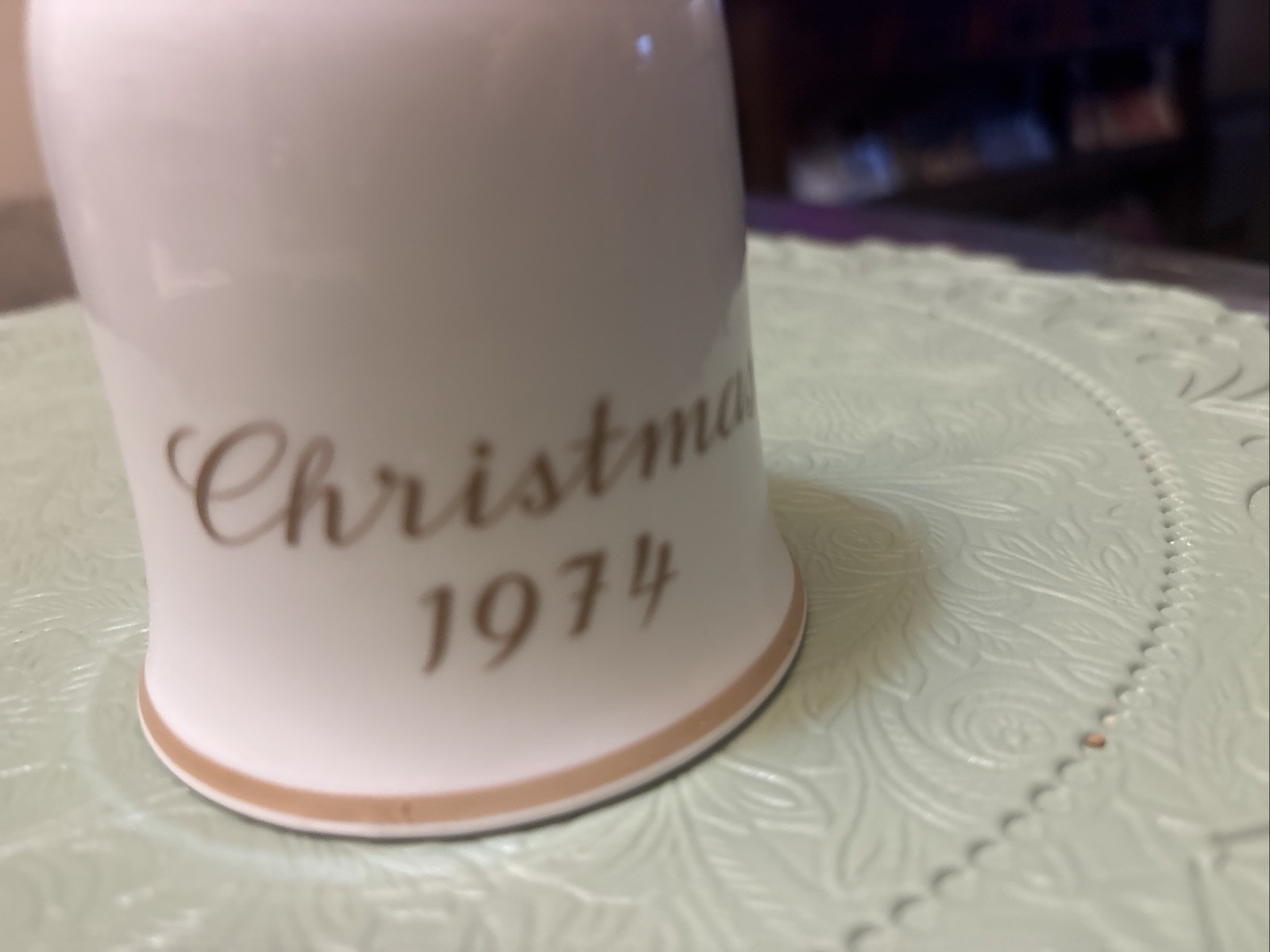 LIMITED EDT SCHMID 1974 CHRISTMAS BELL INSPIRED BY BERTA HUMMEL - GUARDIAN ANGEL