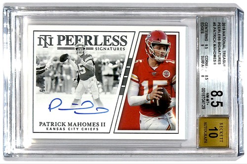 2019 National Treasures Peerless 19/25 Patrick Mahomes Auto BGS 8.5 R6220J