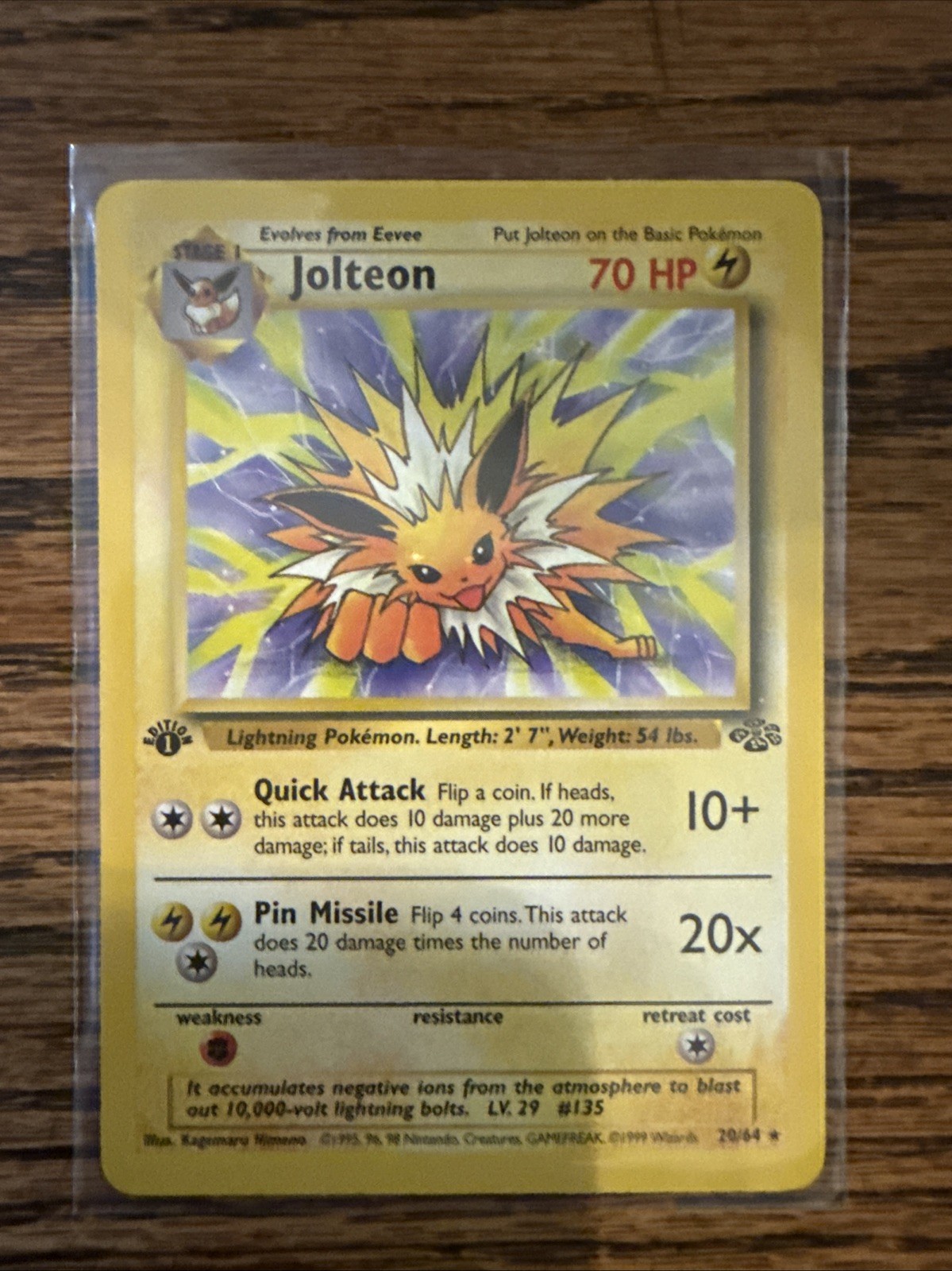 Pokémon TCG First Edition Jungle Jolteon 20/64 Near Mint