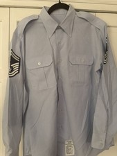 USAF Air Force Wings Collection Mens Button Up Master Sergeant Dress Shirt