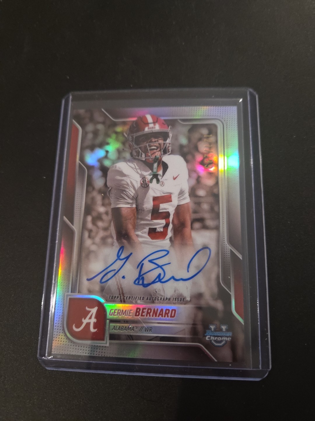 2025 Bowman Chrome U #BCA-GB Germie Bernard Refractor Auto 121/299 Alabama
