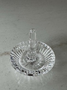 Vintage Signed Waterford Crystal Ring Holder Vanity Jewelry Display Holder 3 In.