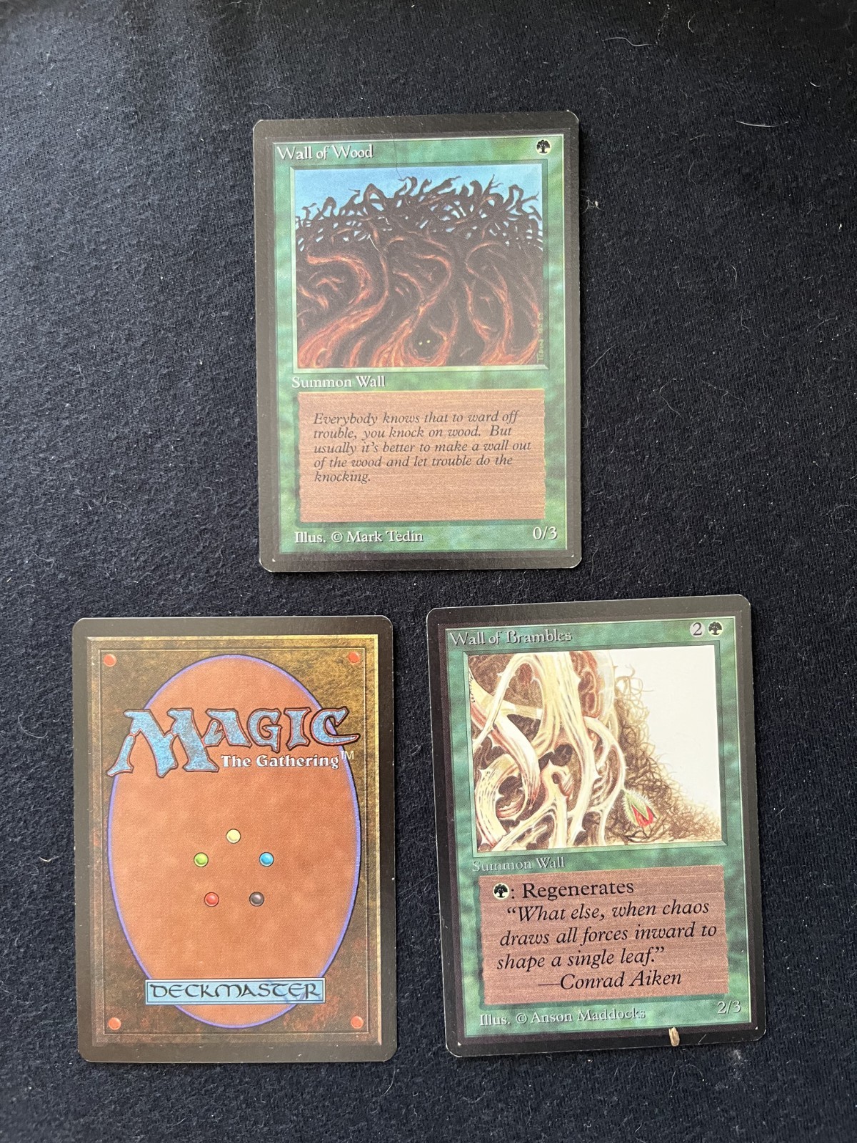 Magic the Gathering Wall of Ice, Brambles, and Wood Beta NM