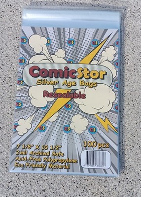 ComicStor Silver Age Bag (100) Resealable Seal