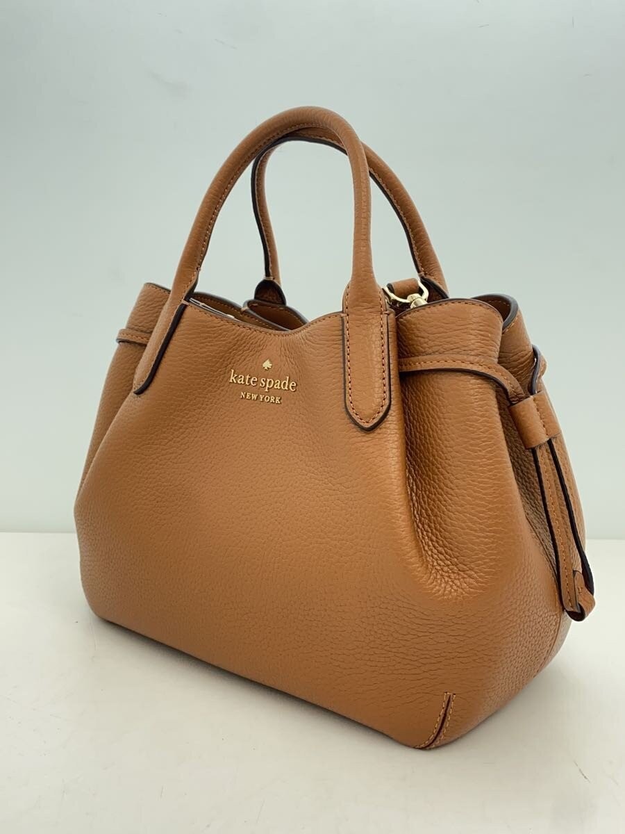 Kate Spade New York Dumpling Pick Stitch Small Satchel Handbag, Brown Leather, K thumbnail 2