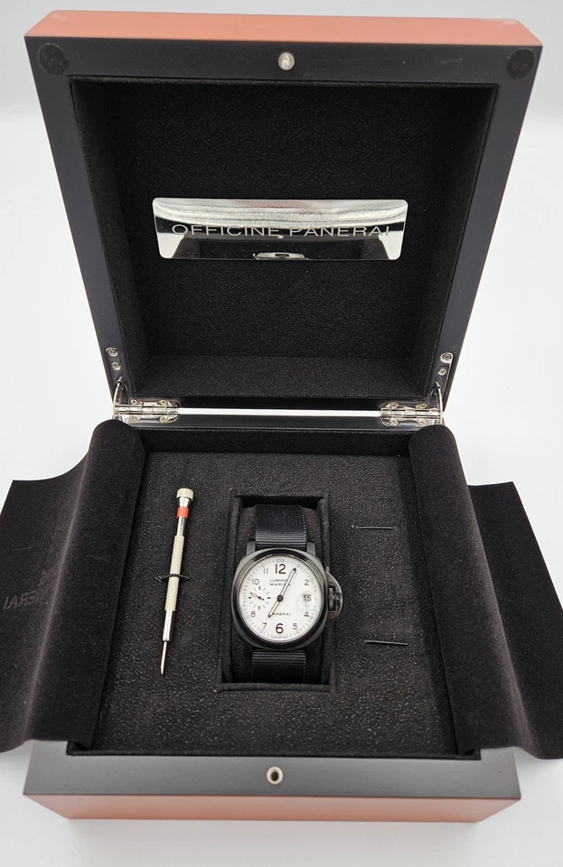 Panerai 49 Luminor Marina 40 mm White Dial Custom DLC PAM00049 PAM 00049 PAM49 - Image 2 of 4