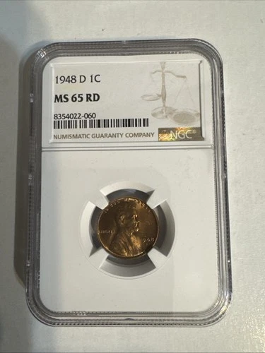 1948-D 1C Lincoln Wheat Cent NGC MS65RD