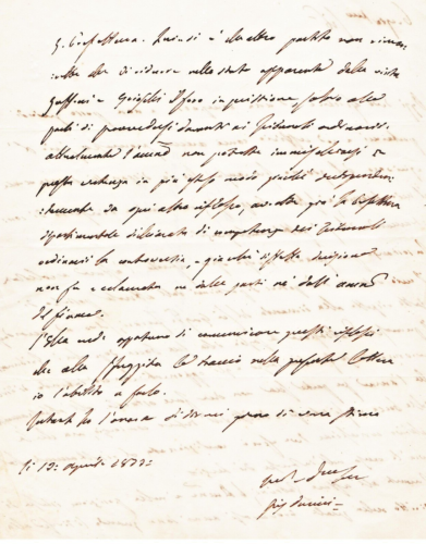 PUCCINI Niccolò (1799-1852) - Bella lettera autografa firmata - Foto 1 di 2