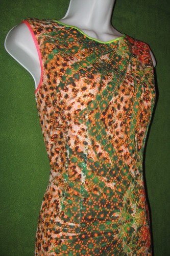 Elie Tahari orange mehrfarbig exotisch Baumwolle Ösen Sozialkleid 12 $ 348 - Bild 4 von 7