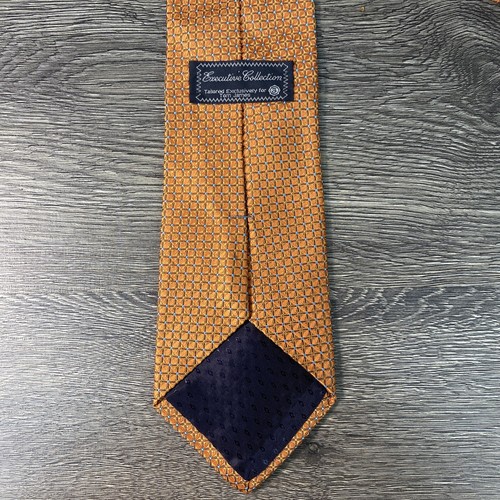 Tom James Tie Executive Collection 58”x4” Orange Baby Blue Necktie Woven Lux - Picture 2 of 5