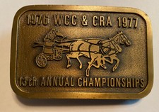 NICE Vintage 1976 WCC CRA 1977 Horse Racing 13th Championship Belt Buckle Rare