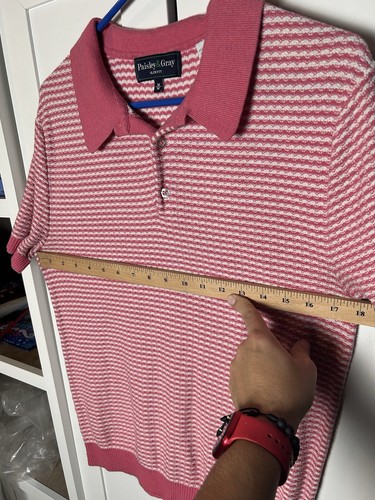 Camisa Deportiva Hombre Polo Rosa Chervon Calce Ajustado Paisley & Gris M - Imagen 7 de 7