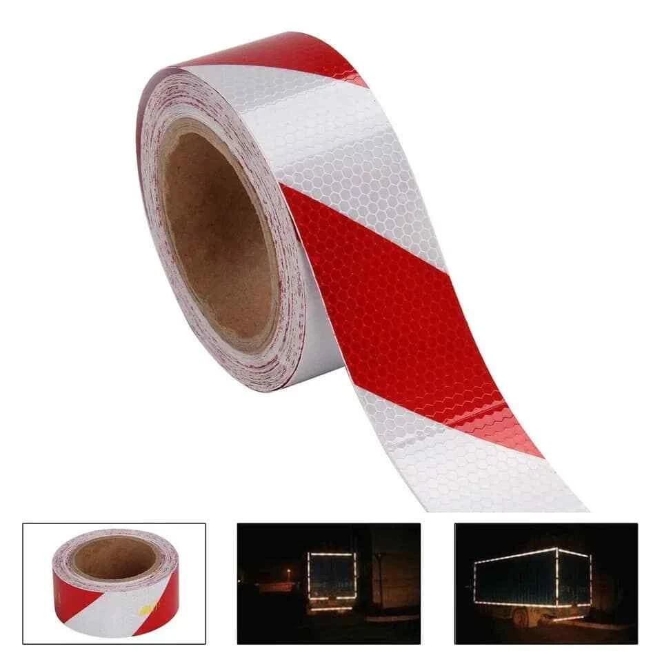 Reflektorfolie Reflektorband Selbstklebend Warnaufkleber Rot Weiß 3Mtrx10cm - Bild 2 von 4